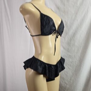 La SENZA Black Ruffled Bra Set